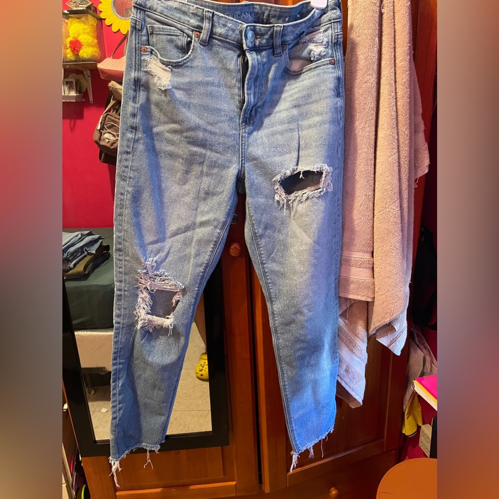 AE mom rip jeans